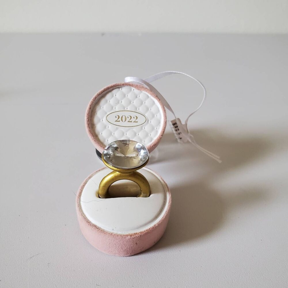 Hallmark Ornament Engagement Ring 2022 Pink Christmas 1HG02946 Holiday Gift New
